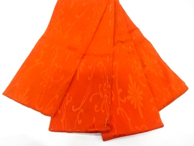  アンティーク　紋錦紗　乱菊模様織り出し半幅帯